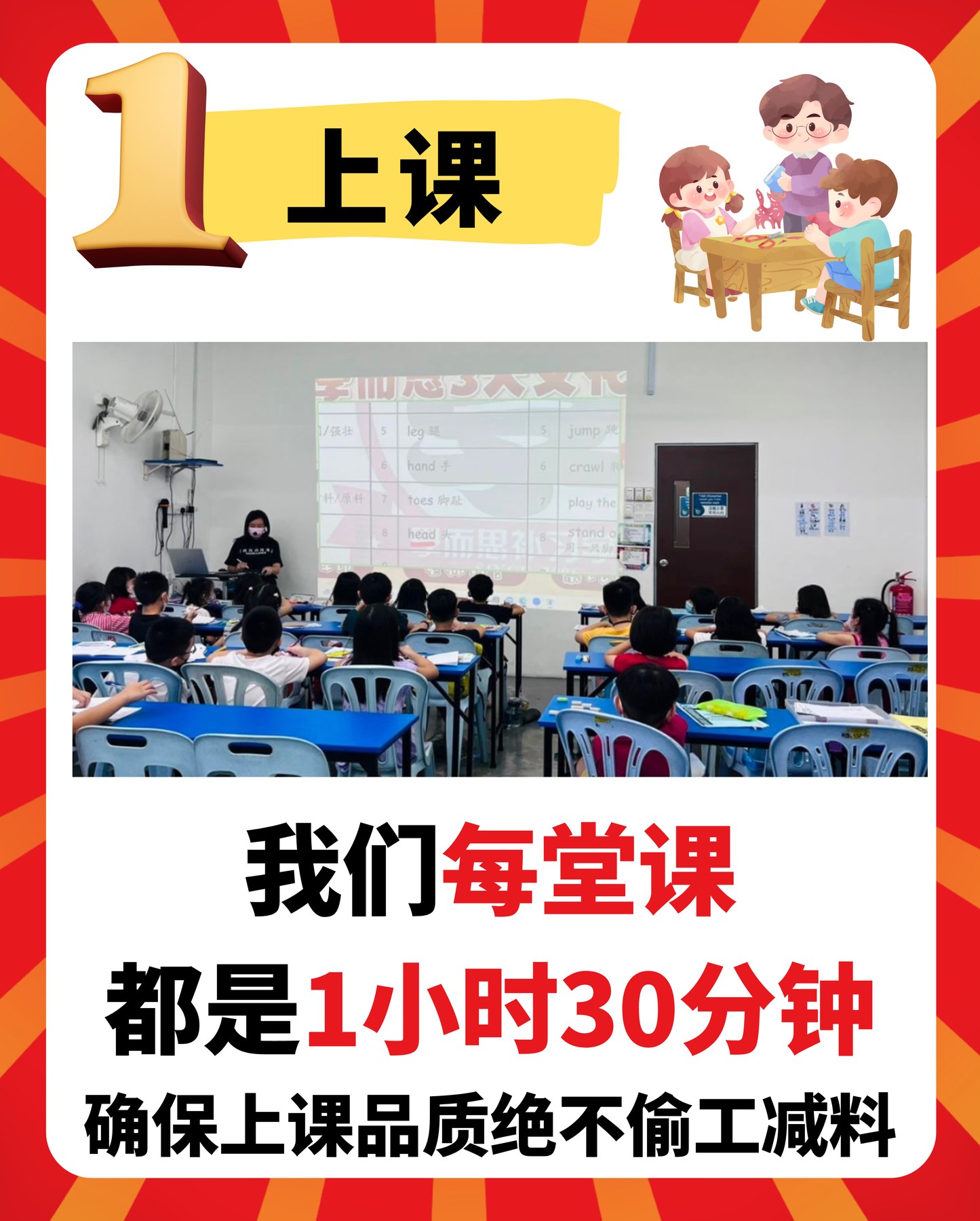 每堂课 1 小时 30 分钟品质承诺